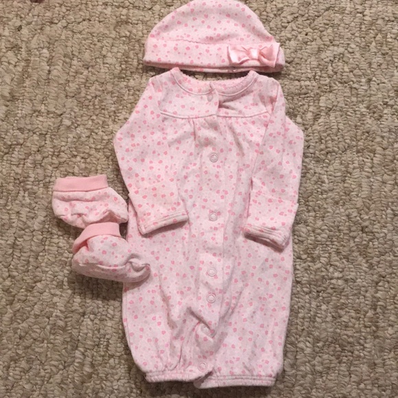Carter’s Pink Bow Preemie Baby Converter Gown - Picture 2 of 7
